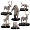 Forged Terrain Set di miniature di animali della foresta, 6 modelli in resina (orso, lupi, cervi) per giochi di ruolo da tavolo | Creature fantasy in scala 28-32 mm | DnD, Pathfinder, Wargames |