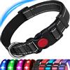 ATETEO Dog Collar, Reflective Adjustable Basic Dog Collar with Soft Neoprene Padding, Durable Nylon Pet Collars for Puppy Small Medium Large Dogs
