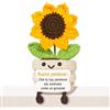 Giftasy Regalo Pensione Donna - Girasole Amigurumi Decorativo Fatto a Mano | Idea Regalo Pensionamento per Collega, Mamma, Nonna, Amica, Regalo Pensione Original, Dimensioni: 6×6×14cm