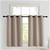 PONY DANCE Tende Corte Oscuranti Termiche Isolanti per Finestre Piccole | per Camera da Letto Moderne, per Interni, Blackout, per Cucina, con Anelli, Blackout, 2 Pezzi L 90 x A 100 CM, Taupe Chiaro