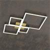 Top Light Plafoniera Moderna Quadrata Four Squares Alluminio Oro Oro Brunito Led 90W