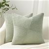 Topfinel Federe Cuscini Divano Verde Salvia 45x45 in Velluto a Coste Cuscino Decorativo con Cerniera Invisibile Motivo A righe per Soggiorno Camera Balcone Esterno 2 Pezzi