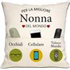 Bommex Nonna Regalo da nipote Nipote Migliore copricuscino 18x18 pollici con 3 tasche per nonna Regalo compleanno, festa della mamma, Natale