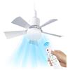 UEXEDO - Ventilatore da soffitto con luce e telecomando, ventilatore LED dimmerabile da 30W con attacco E27, 3 velocità del vento, 3 modalità di illuminazione, timer 1/2/4H, 2400lm, 5 pale, per
