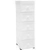 Lightakai Cassettiera in plastica, carrello con cassetti, con 5 cassetti, per bagno, soggiorno, sala da pranzo, cucina