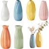 YNNHUDEEP Piccoli vasi per decorazione da tavolo, set di 6 vasi in ceramica, 6 forme e colori, smalto lucido moderno, mini vasi per erba della pampa bohémien, fiori secchi, decorazione
