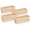 KORAT Organizer in Legno Naturale, Set 4 Cassette Portabustine per Tè, Zucchero e Accessori, Contenitori Multiuso da Cucina, Coffee Corner e Ufficio, 15 x 6 x 4,5 cm