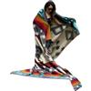 Tommy Lion - Coperta in lana di alpaca e lana merino, anallergica, morbida, leggera, tessuta a mano, 228 x 203 cm (multicolore)