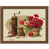 RIOLIS - Coffee Counted Cross Stitch Kit 1121, Punto croce 30x24cm, Punto croce kit da ricamare, Disegni da ricamare, Set di ricamo