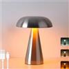LOGT Lampada da Tavolo Mushroom Senza Fili Ricaricabile USB Batteria Dimmerabile con Controllo Touch Tabella Luce Interno ed Esterno Flowerpot Lampada per Camera da Letto Camera dei Bambini,Argento