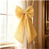 GreatRise 2 eleganti fiocchi decorativi, 20 x 40 cm, fiocchi natalizi, nessun montaggio, fiocco in tessuto, fiocco, per auto, per matrimoni, Natale, feste, decorazioni a quadretti gialli e bianchi