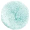 Teppich Wölkchen Tappeto in Pelle D'agnello, Imitazione Della Pelliccia - Soggiorno Camera Da Letto - Tappeto Da Letto Lavabile, Cuscino Di Seduta, Pelliccia Per Sedia, Divano - Verde Menta - 45 cm Rotondo