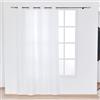 GD LOVES YOUR HOME Tenda con righe sottili intessute occhielli in poliestere testurizzata, 140x280 cm, set di 1, grigio (Bianco 1pezzo, 140x280 cm)