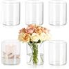SVUPUE Vaso in vetro trasparente, 6 pezzi, cilindri in vetro per candele, 8 x 6,5 cm, cilindro in vetro trasparente, per decorazione da tavolo, portacandela in vetro, vaso a cilindro in vetro per fiori