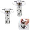 xtemtoamz Tappo Lavandino Bagno Universale, Filtro Estraibile In Acciaio Inossidabile per Lavabo, Adatto A Tappi di Scarico con Filtro (Maglie di Dimensioni Superiori A 25 MM),2 Pezzi