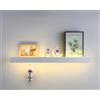 IWANTDO Minimalista Applique da parete LED Moderno, Bianco caldo 3000 K, Lampada da parete Moderna per Corridoio Soggiorno Camera da letto Foyer, Rettangolare, con interruttore a pulsante (White,L100cm 20W)