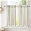 DWCN Tendine moderne a strisce di grano verde, in lino, H90xB60cm, 2 pezzi, corte, semitrasparenti, tendine da cucina per bistrò, bagno, armadi, balconi, finestre, stile country