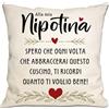Bommex Alla Mia Nipotina Spero Che Ogni Volta Che Abbracci Questo Cuscino Ti Ricordi Quanto Ti Amo - Copri Cuscino per Nipote, Regalo di Compleanno e Natale