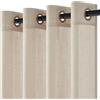 Topfinel Tende per Interni Corte per Finestre con Anelli 140x145 CM 2 Pezzi, Tende Camera da Letto Moderne con Lino, Decorazione Tenda Beige Trasparente per Cucina Soggiorno Salotto Curtains