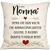 Bommex Nonna Spero Ogni Volta Che Abbracci Questo Cuscino Ti Ricorda Quanto Ti Amo - Copricuscino Regalo per Compleanno, Festa della Mamma, Natale