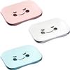 Eclove Portasapone, 3 Pcs Portasapone da Bagno in Plastica,Porta Sapone da Viaggio Smiley, Portasapones Rettangolare Creativo, Porta Sapone da Bagno, Resistente, per Sapon Spugne Bagnos Doccia Cucina