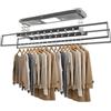 DCSYOG Stendibiancheria elettrico con ventilatore e telecomando, stendibiancheria da parete e soffitto con luce LED in alluminio e acciaio al carbonio (grigio)