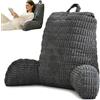 Exquilnova Cuscino da lettura per letto adulto, cuscino rimovibile, supporto lombare con tasche, supporto per braccia, cuscino per la schiena, per adulti seduti a letto, divano, pavimento, sedia
