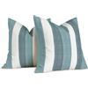 Brylleii Set di 2 Federe Cuscini Divano Righe Bianco 40 x 40 Primaverili Estate Fodere Copricuscini Turchese Verde Acqua Moderno Copricuscino Decorativi Quadrate per Soggiorno Esterni
