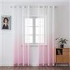 MIULEE Voile Tende Trasparenti con Occhielli Sfumato Verticale Tenda per Finestra per Soggiorno e Camera da Letto 2 Pannelli 140 x 175 CM Rosa