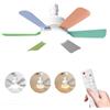 JOPWUE Ventilatore da soffitto con lampada con telecomando, 40 W, ventilatore da soffitto con attacco E27,3 velocità, 6 pale, tempistica, dimmerabile ventilatore da soffitto LED per camera da letto