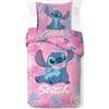 arlis Set di Biancheria da Letto Stitch per Bambini, Copripiumino Disney Reversibile 140 x 200 cm, Federa 65 x 65 cm, 100% Cotone (Set di Biancheria da Letto Stitch Disney - A)