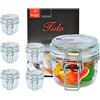 Bormioli Rocco Fido 12,5 cl Vaso Ermetico Set 6 Pz + RICETTARIO