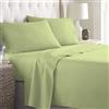 LARA MORADA - Set Completo Lenzuola Una Piazza E Mezza, Misura Francese, 100% Cotone, Made In Italy, Tinta Unita, Per Letto 1 Piazza E Mezza 140x200cm, Verde Salvia