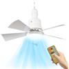 JOPWUE Ventilatore da soffitto con lampada con telecomando, 40 W, ventilatore da soffitto con attacco E27,3 velocità, 6 pale, tempistica, dimmerabile ventilatore da soffitto LED per camera da letto