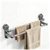 GAESHOW Porta Asciugamani Ventosa Bagno, Portasciugamani Senza Foratura, Doppio Portasciugamani con 2 Ganci, Estensibile 52-90 cm, Montaggio a Parete, per Bagno e Cucina