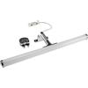ChiliTec Lampada LED per specchio da 40 cm, IP44, 230 V, 6 Watt, 540 lumen, per montaggio a parete e a incasso, per armadio, per bagno, effetto alluminio, bianco caldo