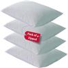 IMFAA Terry Pack - 4 federe protettive impermeabili per cuscino, morbide e confortevoli, anallergiche e traspiranti (4 x spugna con cerniera)