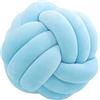 Generic Cuscino a sfera di nodo, cuscino per palla annodata, cuscino per divano in morbido peluche, cuscino a fiocco intrecciato a mano, cuscino decorativo per divano, letto, 20 x 20 cm (Blu)