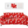 Lydevo Copridivano Elasticizzato Natale 2 Posti Fodere Copri Divano con Braccioli con 2 Copricuscini Moderno Copridivano Fantasia Universale Lavabile Divano Protector,Fiocchi Neve