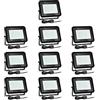 Izrielar Faretto LED 30W, 10pcs 2550LM 3000K LED Proiettore Luce Bianca Calda Luci da Parete per Esterni Super Luminose, Proiettore LED Impermeabile IP66, Esterno per Giardino, Cortili, Garage, Hotel