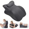 JOVELL Cuscino a Cuneo in Memory Foam, Cuscino Ergonomico per Letto a 27° con Supporto per la Schiena, Sollevamento delle Gambe e Posizione Prona, Federa Rimovibile (Grigio Elastico)