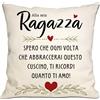Bommex Alla mia ragazza spero ogni volta che si abbraccia questo cuscino Ti ricorda quanto ti amo Cuscino Cover Ragazza Regalo per Compleanno San Valentino Anniversario Natale (fidanzata)