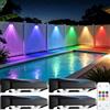 nibuuecer 4 Pacchetti Luci Solari da Recinzione con Telecomando, 9 Colori & 11 Modalità, Impermeabile IP65, Sensore Crepuscolare per Giardino, Terrazzo