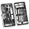 Queta Set manicure da 19 pezzi, set di tagliaunghie per manicure pedicure set di tagliaunghie in acciaio inox set per la cura della cura delle unghie pusher per cuticole lime per unghie