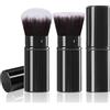 Keriloo Confezione da 2 pennelli da trucco retrattili Kabuki per cipria, fondotinta, fard, fard, blush, bronzer, lucidatura, crema solare, cosmetici impeccabili