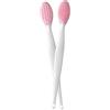 SunaOmni Lip Brush, 2Pcs Silicone Double Sided Nose Scrubber Soft Manual Blackhead Cleaner Lip Brush Exfoliator (Pink)