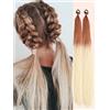 Ohobloom Hair Long Braid Ponytail Extension with Hair Tie DIY Wrap Around Synthetic Hairpiece Natural Soft Fluffy Style for Women's Daily Wear (26 Inch Brown To Blond)