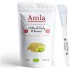 Natural Curly et Beauty Amla polvere organica dall'India con pennello applicatore maschera in silicone - combatte la caduta dei capelli, la forfora e l'invecchiamento della pelle - Cura naturale per capelli opachi