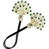Generisch Maker per nodo per capelli, bigodini a ciambella in pelle, design piumato con strass in lega, accessorio per capelli facile da usare, festa di compleanno, decorazione | ideale per ho veloce e chic