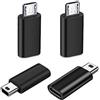 SHUBEIEUMI Adattatore USB C [4 Pezzi], Adattatore Micro USB a USB C + Adattatore da USB C a Mini USB 2.0, Adattatore Trasferimento, per Connettore per Telefono, per Galaxy S7/S7 Edge/S6/J7, LG G4
